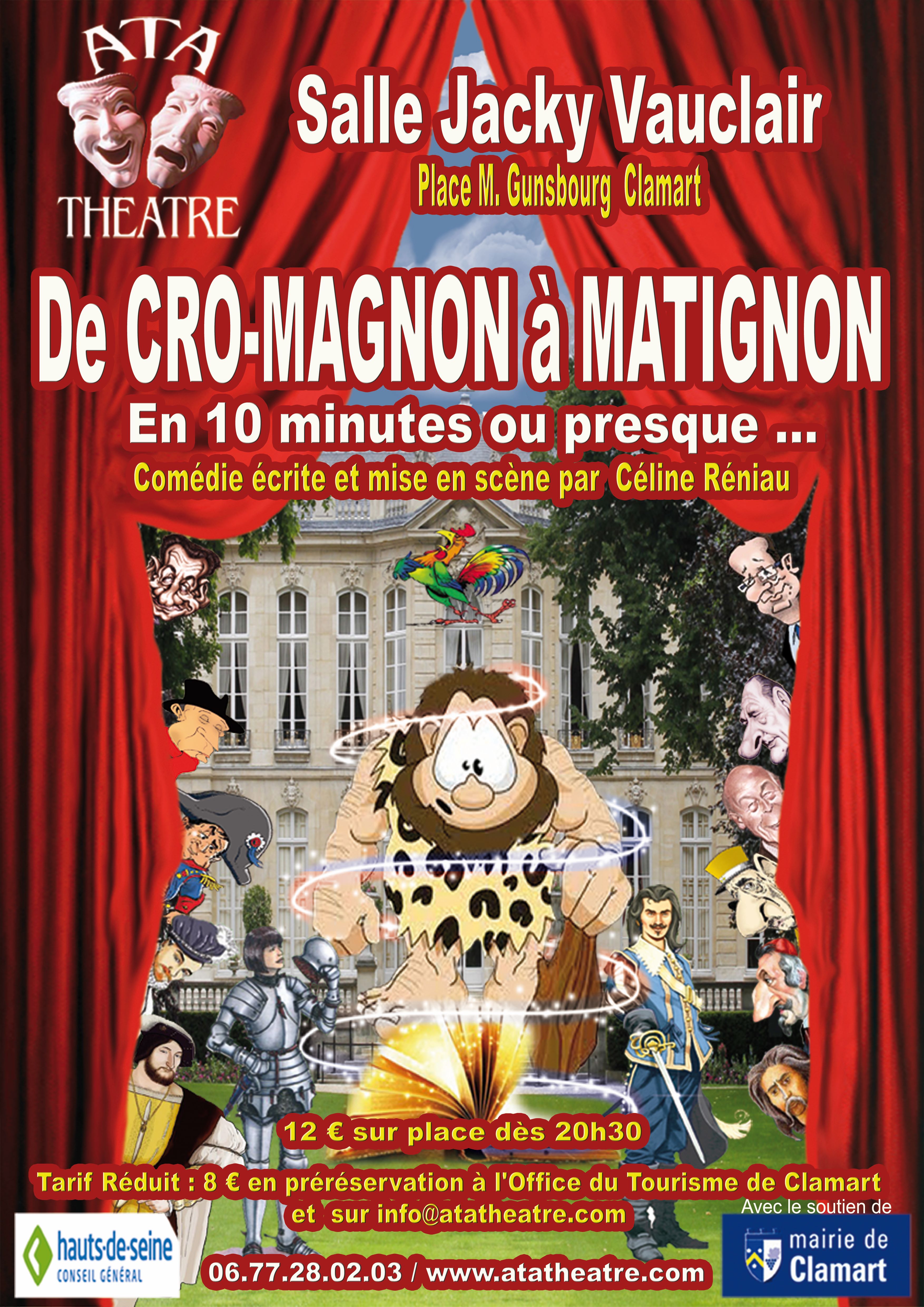 2014 Affiche ATA Theatre De Cro-magnon à Matignon piece de Celine Reniau